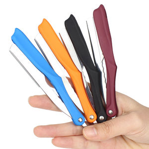 Maquinilla de afeitar con mango plegable para peluquero, maquinilla de afeitar recta de acero inoxidable de seguridad hecha en Pakistán - Product Image 1