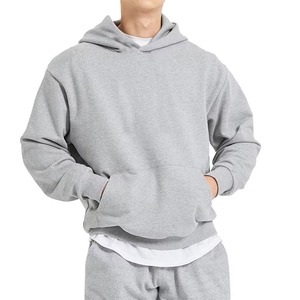 Sudadera con capucha de algodón 100% de gran tamaño para hombre, ropa de calle de alta calidad 360gsm, bordado personalizado, bolsillo de punto, talla grande, invierno, sólido - Product Image 3