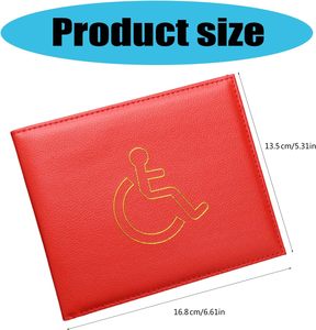 Insignia de cuero PU para discapacitados y bolsa de certificado con soporte de temporizador para permisos de estacionamiento para discapacitados que satisfacen las necesidades de los discapacitados - Product Image 3
