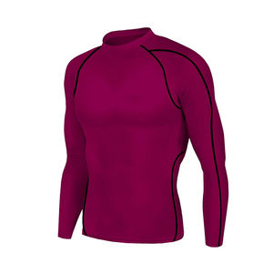 Men's Compression Breathable Gym Rash Guard Sublimation <b>Printed</b> Polyester/Nylon BJJ MMA Vest for <b>Surfing</b> Diving Sports Front - Product Image 1