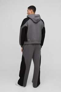 Conjunto de chándal de bloque de color de dos tonos para hombre Jersey premium y pantalones de Jogger para ropa informal cómoda - Product Image 2