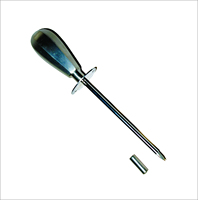 TCHARISMATECH Canule trocar vétérinaire manuelle 14cm x 5mm avec poignée en plastique en acier inoxydable et poignée en bois de 5mm pour chevaux