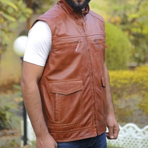 Veste en cuir de haute qualité pour hommes Top Design 100% avec doublure en couette col montant manches complètes-personnalisable pour la saison d'hiver - Product Image 3