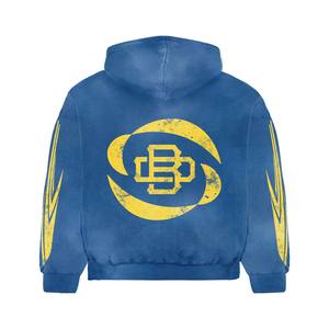 ชุดวอร์ม2025มีซิปพิมพ์ลายสำหรับฝึกซ้อมสีฟ้าสีพื้นแบบกำหนดเองดีไซน์ใหม่ - Product Image 4