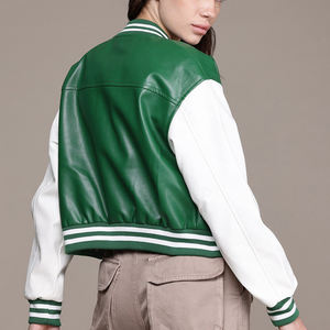 Blouson Bomber Universitaire Personnalisé de Haute Qualité pour Femme, Longueur Standard, Broderie Chenille, Coton Tricoté Respirant pour l'Extérieur - Product Image 2