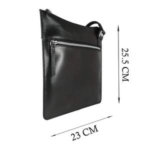Bolso cruzado de cuero genuino liso negro hecho a mano de la mejor calidad Estilo vintage Borla superior Proveedor indio Saman Exports - Product Image 3