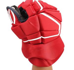 Conception de couleur rouge gants de hockey sur glace à bas prix nouveau design avec inserts en plastique - Product Image 1