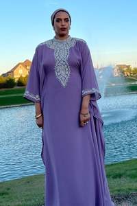 Vente en gros perles de viscose brodées luxueuses islamiques personnalisées Abaya arabe du Moyen-Orient caftan marocain musulman - Product Image 3