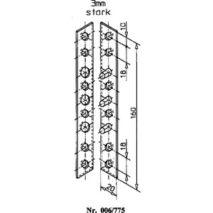 Galvanized Steel Flat Band Safety Device 160mm Length 20mm Width 3mm Thickness 006/775/V SCHNEGEL <b>Hook</b> & <b>Rail</b> Product - Product Image 3