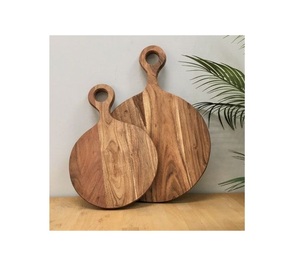 Meilleures ventes de produits artisanaux de qualité Blocs à découper en bois Forme ronde Planche à découper Logo personnalisé Préparation alimentaire en cuisine - Product Image 6