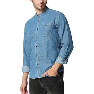 Chemise en jean pour homme, vêtement de mode, respirante, 100% coton, séchage rapide, personnalisable, vente chaude, taille personnalisée - Product Image 3
