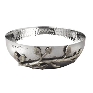 Tazón para Servir Frutas de Diseño Nuevo en Color Plateado, Hecho de Acero Inoxidable con Diseño Martillado, Aspecto Elegante y Pulido Brillante, Tazón para Exhibir Aperitivos - Product Image 1