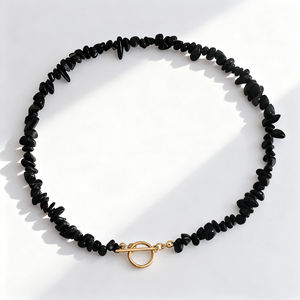 Collar de hebilla OT de perla de forma grande de grava de cristal Natural de Venta caliente - Product Image 4