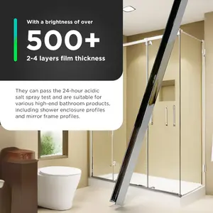 Gratis cetakan bersama 6463 T6 penutup Shower aluminium ekstrusi 500 kecerahan tinggi penutup Pancuran kaca saluran aluminium