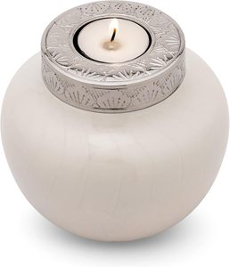 ที่มีคุณภาพสูง50lb สีขาวขนาดเล็กโกศสำหรับผู้ใหญ่สัตว์เลี้ยงผู้หญิงผู้ชายเด็กทารกตกแต่งของที่ระลึก - Product Image 1