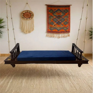 ชิงช้าไม้เนื้อแข็งที่ทันสมัยในสีวอลนัทสำหรับพื้นที่ในร่ม/กลางแจ้งให้คุณได้พักผ่อนในระดับถัดไปด้วยชิงช้าที่ซับซ้อนของเรา - Product Image 5