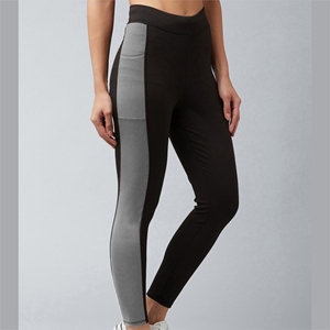 Mallas de cintura en V ultra elásticas | Ajuste sin costuras con contorno de botín | Textura acanalada | Ropa de rendimiento transpirable y que absorbe el sudor - Product Image 5