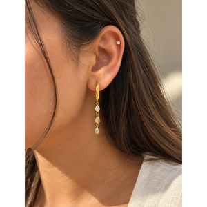 Pendientes de Aro con Diseño de Cascada de Lágrimas - Pendientes de Moda - Product Image 4