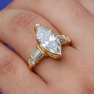 Anillo de Compromiso de Plata 925 con Diamante Moissanite de 3.00 Ct para Mujer, Estilo Vintage, Anillos Finos para Aniversario de Bodas - Product Image 2