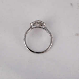 Anillo de compromiso solitario de diamante cultivado en laboratorio de corte esmeralda, Oro Sólido de 18 quilates con pera y acento de corte redondo, anillo de diamantes, regalo para mujer - Product Image 5