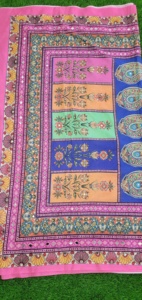 <b>Silk</b> Printed Pakistani Dupata Nasha Elegant <b>Shawl</b> Polycotton Floral Print Multicolor Women Dupatta - Product Image 3