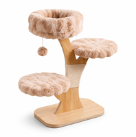 Arbre à chat écologique et durable, antidérapant, avec perchoir moelleux, lits en peluche et jouets suspendus pour chats