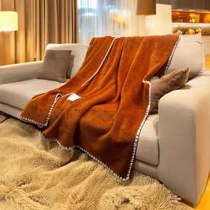 Fluffery Ultra-Soft Luxury All-Season Milk Flannel Velvet Waffle Weave Queen Size Throw Blanket - Product Image 4