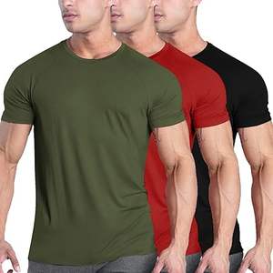 Vêtements pour hommes Logo personnalisé Lot de 3 t-shirts d'entraînement à manches courtes Gym Musculation Muscle Shirts Fitness Tee Tops - Product Image 6