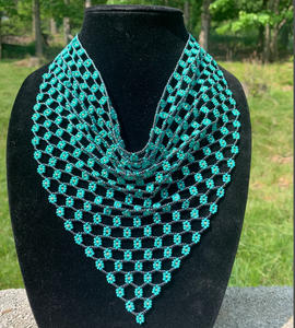 Trendy <b>Beaded</b> Scarf Necklace Pachamama <b>Fringe</b> <b>Beaded</b> Necklace <b>Fringe</b> <b>Beaded</b> Bandana - Product Image 1