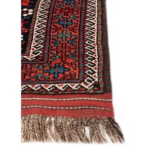 พรมขนสัตว์ถักมือสีน้ำเงิน Kiaan Paem-313 ขนาด 9x12 ฟุต รูปทรงสี่เหลี่ยมผืนผ้า ลายเรขาคณิตนามธรรมแบบจิ๊กซอว์ เหมาะสำหรับทางเข้าบ้าน ห้องโถง สำนักงาน - Product Image 4