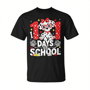 Camiseta con diseño de perro dámileno lindo de 100 días para niñas, camiseta promocional de 100 días de clases - Product Image 2