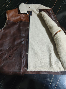 Nuevo Chaleco de Cuero Genuino con Cuello de Piel, Corte Hip Hop Personalizado para Hombre, Diseño de Moda al por Mayor, Chaleco de Piel de Vaca - Product Image 3