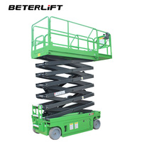 BETERLIFT Petit élévateur automatique autopropulsé, nacelle élévatrice à ciseaux électrique hydraulique, capacité 100 kg, hauteur max. 13,8 m