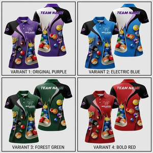 Impression numérique personnalisée pour maillot de billard unisexe d'été, noms et numéros d'équipe, polyester à séchage rapide, manches courtes, personnalisé - Product Image 4