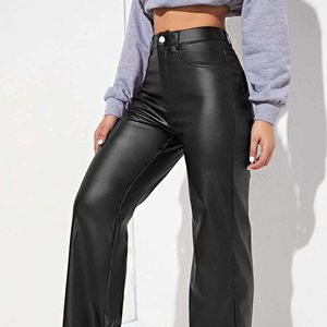 Meilleure vente pantalons en cuir pour femmes fabriqués coupe ajustée pantalons en cuir pour femmes haute qualité prix de gros OEM - Product Image 4