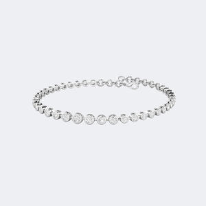 Bracelet tennis rond 1.091 CTW en diamant de laboratoire, couleur E, pureté VVS2, serti clos, en or, bijou de déclaration pour femme - Product Image 3