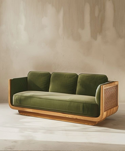 Elegante sofá de ratán con cojines neutros, dando un aspecto estético, Disponible a precios al por mayor - Product Image 6