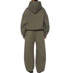 Jersey personalizado de algodón 100% para hombre, conjunto de pantalones de chándal y sudaderas con capucha de gran tamaño con hombros caídos, chándal Unisex para hombre, conjunto de sudaderas con capucha para hombre - Product Image 3