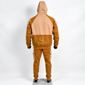 Men's Color Block Tracksuit <b>Zip</b> Hoodie <b>Jogger</b> Pants Casual Sportswear Custom Logo Set 3D Embroidery Winter Polyester/Cotton Side - Product Image 2