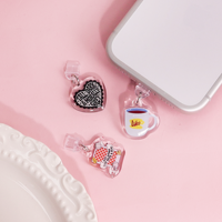 Cache-poussière personnalisé en acrylique pour téléphone, breloque personnalisée pour téléphone, couvercle de protection pour port de charge iPhone et Android, cadeau accessoire unique