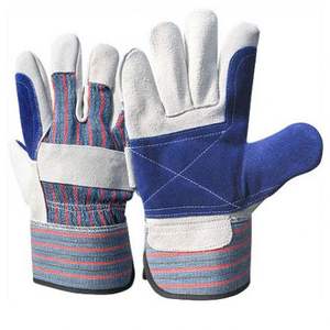 Gants de travail canadiens très résistants, en cuir de vachette fendu, avec bande de coton, très vendus - Product Image 4