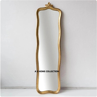 Miroir de luxe de bonne qualité en forme de rectangle, fantaisie, arqué, noir, miroir sur toute la longueur