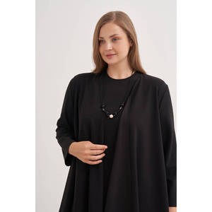 Ensemble haut en crêpe noir pour adolescentes avec manches trois quarts - Product Image 3