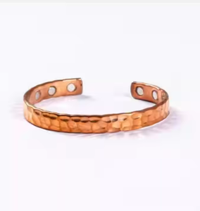 Tự nhiên chữa bệnh Tôn Giáo Đồng Bangle cho nam giới đánh bóng phong cách truyền thống với 6 nút từ và tùy chọn cá nhân - Product Image 5