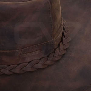 หมวกหนังสีน้ำตาลคลาสสิกพร้อมแถบถักสำหรับชุดลำลองและหมวกหนังสำหรับกิจกรรมกลางแจ้ง - Product Image 5