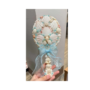 Decoración de espejo de pared de concha marina con diseño de estrella de mar, conchas y coral, ideal para salas de estar costeras, baños y casas insulares - Product Image 6