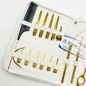 Aroosh Corp Plasma Gold Kit d'outils d'extension de cheveux professionnels en acier inoxydable de qualité chirurgicale AC-HT-079 comprend une extension de cheveux - Product Image 2