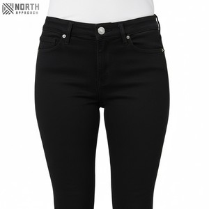 Jeans Casuales Rectos Desgastados Personalizados de Tiro Medio para Mujer, Pantalones Vaqueros Petite con Efecto Moldeador de Pierna - Product Image 6