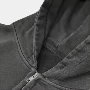 Sudadera con capucha de cuello alto con logotipo personalizado para mujer, ropa de entrenamiento deportivo para gimnasio con cremallera corta de gran tamaño, estilo de calle de invierno con estampado de logotipo frontal - Product Image 3