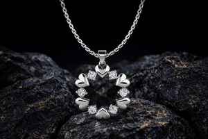 Collier minimaliste en argent sterling 925 plaqué or 14 carats avec pendentif en forme de cœur circulaire chrétien, design élégant avec CZ, cadeau de bijoux - Product Image 3